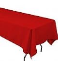 60 inch x 120 inch Rectangular Red Tablecloth (Polyester)
