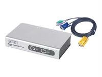 Aten CS-72EC 2-port PS/2 Desktop Slim KVM Switch - 2 x 1 - 2 x SPHD-15 Keyboard/Mouse/Video