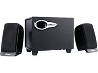 ULTRON Aktivbox 2.1 Sonic Box schwarz Regler  Lautstaerke/Bass RMS: 4W/1Wx2 Frequenzg.: 30Hz-20KHz 3,5mm Stereo Klinke o. Chinch