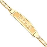 14K Chicago White Sox Lrg Satin Name Id W/Anchor