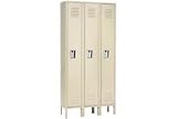 Single Tier Republic Locker 12x15x60 3 Door Assembled Tan