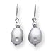 14k White Gold Gray Cultured Pearl Drop Earrings