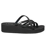Teva Womens Mandalyn Ola Wedge Flip Flop,Black,8 M