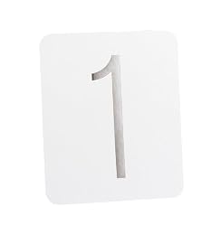 Hortense B. Hewitt Wedding Accessories Table Numbers 1 Through 40, Silver Foil on White, 5 by 6-Inch Each