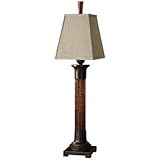 Uttermost Aquilla Amber Sugar Spun Glass Buffet Table Lamp