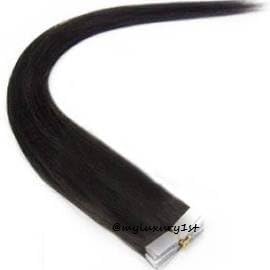 Off Black #1b 10 Pieces Remy Tape in Hair Extensions 22" Weft Bonds