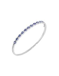 Tanzanite.com 14K White Gold Tanzanite and Diamond Bangle 1.77 TCW