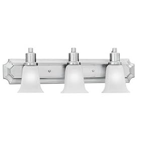 Thomas Lighting SL7523-78 Mt. Britton - Three Light Bath Fixture, Brushed Nickel Finish with Etched Glass