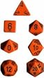 Polyhedral 7-Die Opaque Dice Set - Orange with Black