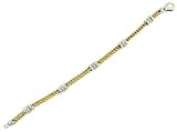Ladies Wheat Bracelet with Bead and Diamond Stations Diamond .40cttw