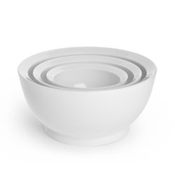 Calibowl Big Sur Stack Set of 3 Plastic Mixing Bowls, White