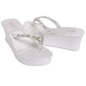 ESNY Wedge Thong Wedding Sandals with Rock Candy