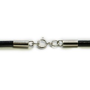 925Loungeレザーネックレス・黒　幅2.0ｍｍ長さ42ｃｍ　【720-ln20-bl40】