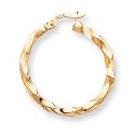 14k Polished 3mm Twisted Hoop Earrings