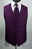 Tuxedo Vest -Herringbone Collection Purple with Coordinating Windsor Band Tie