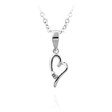.925 Silver Fashion Pendant - Rhodium - Shiny Heart