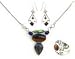 Necklace Earrings Ring Silver Assorted Gemstone Jewelry (nklc031)