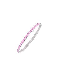 Pink Sapphire Eternity Bangle 14K White Gold - 2.00 CT TGW