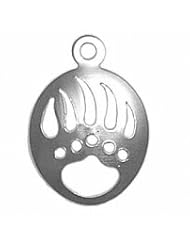 Sterling Silver 18" .8mm Wide Box Chain Necklace With Large Thin Bear Claw Cut Out Animal Pendant