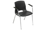Merion Vented Stack Chairs With Arms Rests - Black. Package of 4