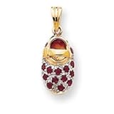 14k Gold and Ruby Baby Shoe Charm