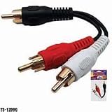 RCA AUDIO Y SPLITTER CABLE 1 ONE M MONO TO 2 TWO M PLUG
