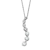 14k White Gold & Diamond Journey Pendant Necklace- 18 (1.50ctw)