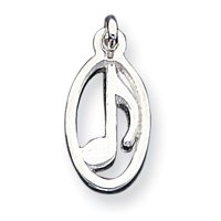Buy Sterling Silver Music Note Charm made by JewelryWeb now!