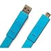 1.2M Flat Cable USB A To Mini B M/m Blue Easy Coil & Carry 24 Label