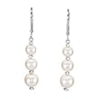 14K White Gold 0.08 ct. Diamond with Freshwater Cultured Pearl Earrings