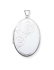 Sterling Silver Scroll Oval Locket