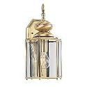 Sea Gull Lighting 8509-01 Single-Light Classico Outdoor Wall Lantern with Clear Beveled Glass, Antique Brass