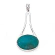 Turquoise Drop Pendant Set in Fine 925 Silver