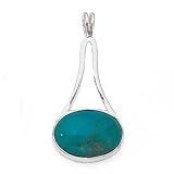 Turquoise Drop Pendant Set in Fine 925 Silver
