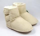 Sheepskin baby booties sand colour