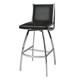 Pastel Furniture BL-219-26-CH-142 Belado Swivel Bar Stool, Chrome