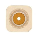SUR-FIT Natura Stomahesive Flexible Skin Barrier/Wafer - 4 x 4 wafer - 1(3/4) flange - tan - Box of 10