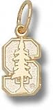 Stanford Cardinal Solid 10K Gold ''S'' Tree 1/4'' Pendant