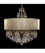 American Brass & Crystal CH6478-US-SS-10G-DL Llydia Softback Shade 12 Light Single Tier Chandelier in Antique Silver with Silver Shade ® Strass U-Drop crystal