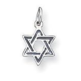 Sterling Silver Antiqued Star of David Charm