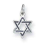 Sterling Silver Antiqued Star of David Charm