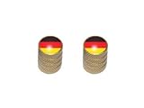 German Flag - BMW Motorcycle Bike Bicycle - Tire Rim Schrader Valve Stem Caps - Gold