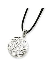 Sterling Silver Swirl Pendant w/ 16" Suede Cord