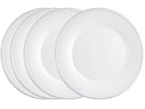 Tyler Florence for Mikasa Chef's White Collection Bead Dinner Plates Set of 4