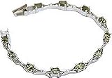 Girlfriend Gifts - Sterling Silver Bracelets with Peridot Gemstones Indian-Style (brclt134)