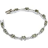 Silver Tennis Bracelets for Women with Peridot Gemstones (brclt134)
