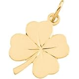 14K Yellow Gold 4 Leaf Clover Charm