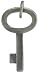 Small Antique Style Old Fashioned Key Pendant in Sterling Silver, #7620