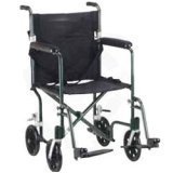 Drive Medical Deluxe Fly-Weight Aluminum Transport Wheelchair 17 Inches Silver - 1 Ea