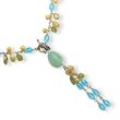 Sterling Silver Peridot/Blue Crystal/Yellow Jade/Chalcedony Necklace - 17 Inch